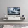 EsEntL Meuble TV Suspendu, Support de décodeur Mural avec Trou pour Fil, Gain de Place pour Chambre à Coucher, Salon, Bureau,