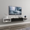 EsEntL Meuble TV Suspendu, Support de décodeur Mural avec Trou pour Fil, Gain de Place pour Chambre à Coucher, Salon, Bureau,