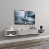 EsEntL Meuble TV Suspendu, Support de décodeur Mural avec Trou pour Fil, Gain de Place pour Chambre à Coucher, Salon, Bureau,