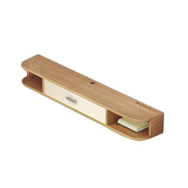 JUNNIU Meuble TV Flottant Composant Shelfo Unité De Stockage Vidéo Console Média Murale Meuble TV Flottant avec Porte Réservé