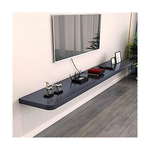 EsEntL Console TV Suspendue, Meuble TV Mural en Bois Massif Mat, étagère de Rangement multimédia en Bois pour Salon, Salle de