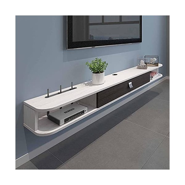 EsEntL Meuble TV Mural, unité Murale Flottante de Divertissement Multifonction Mate avec Compartiments de Rangement, pour Sal