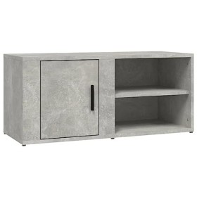 FAMIROSA Meuble TV Gris béton 80x31,5x36 cm Bois dingénierie 13.4KG 
