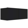 vidaXL Meuble TV Armoire Basse Murale Meuble Divertissement avec 2 Portes Multimédia Salon Maison Intérieur Noir 80x30x30 cm 