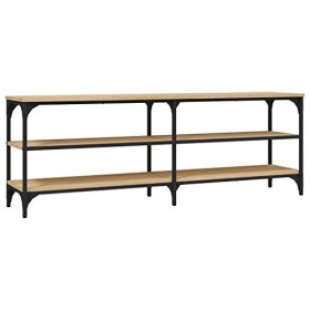 vidaXL Meuble TV chêne fumé 140x30x50 cm Bois dingénierie