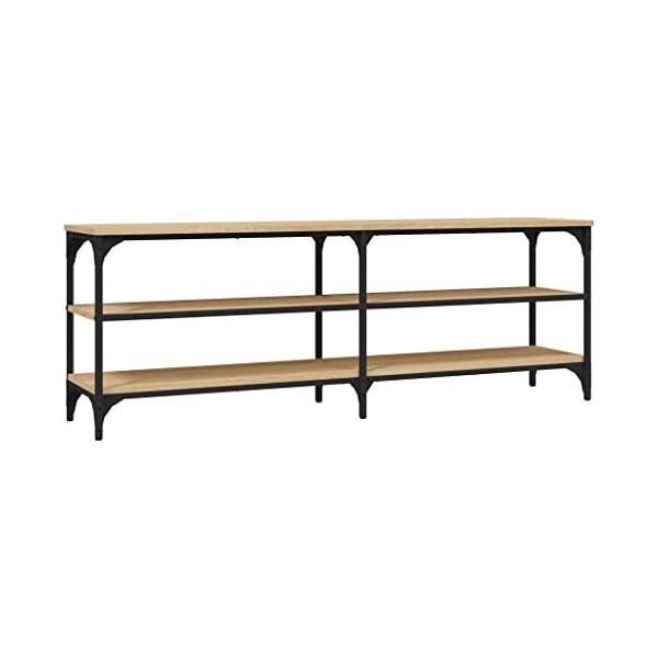 vidaXL Meuble TV chêne fumé 140x30x50 cm Bois dingénierie