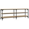 vidaXL Meuble TV chêne fumé 140x30x50 cm Bois dingénierie
