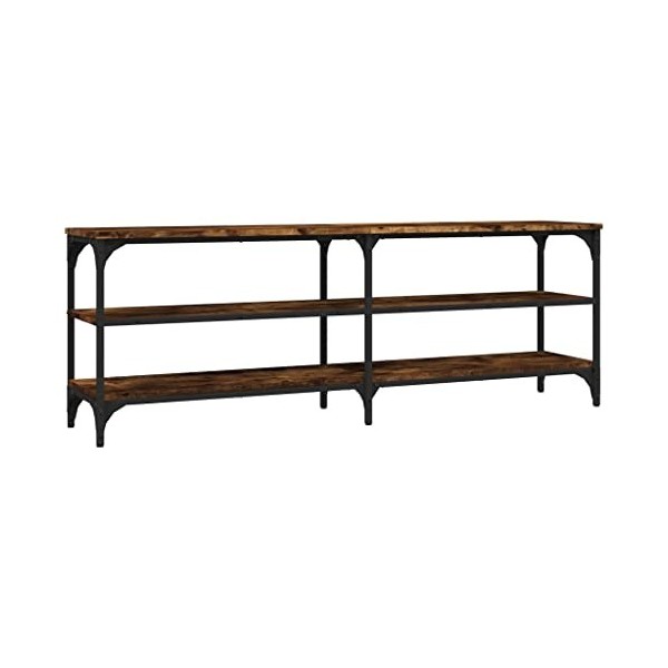 vidaXL Meuble TV chêne fumé 140x30x50 cm Bois dingénierie