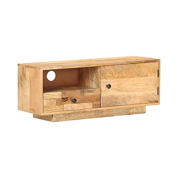 lvssiao Table de salon moderne, meuble TV en bois de poignée massive 90 x 30 x 35 cm pour économiser de lespace meuble TV sa