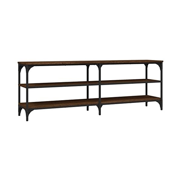 vidaXL Meuble TV chêne fumé 140x30x50 cm Bois dingénierie