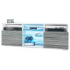 Vladon Meuble TV Granada, Lowboard avec 2 Portes et 6 Compartiments Ouverts, Corps Blanc Mat, façades en Gris Sable Haute Bri