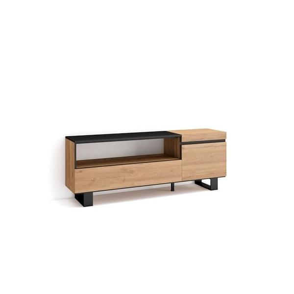 Skraut Home | Meuble TV | Banc Télé | Grand Espace de Rangement | 150x57x35cm | pour Les TV jusquà 65" | Design Industriel |