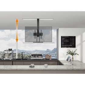 my wall Lift TV motorisé HP64L à encastrer au Plafond, Support de Plafond TV, Plage de Hauteur réglable, 32-55 Pouces, Charge