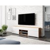 PIASKI Meuble TV Lowboard Carrera 180 cm Meuble TV coloré avec éclairage LED Inclus Wotan/Blanc 