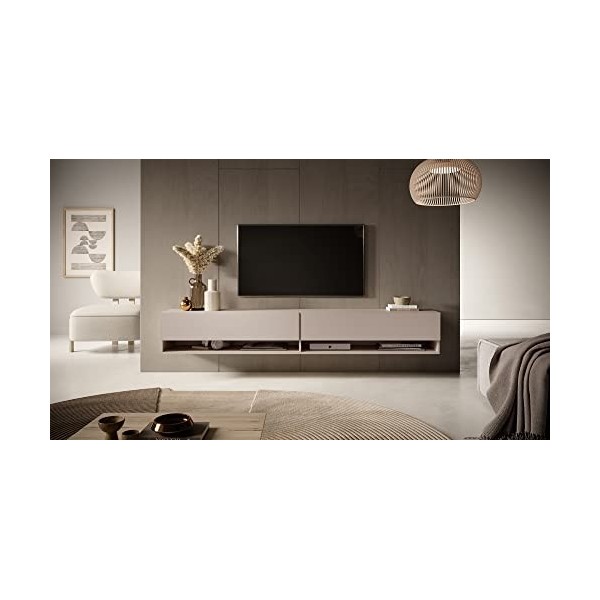 Selsey MIRRGO Meuble TV, Melamine, Beige, 200 cm