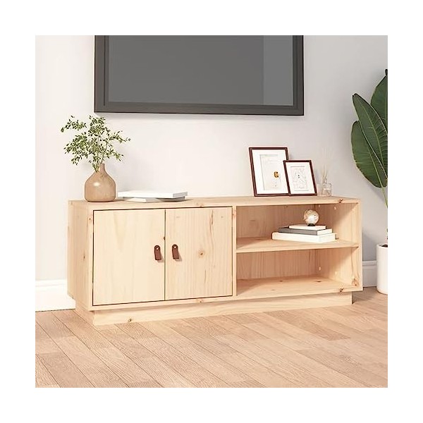 Home & Garden Meuble TV en pin massif 105 x 34 x 40 cm