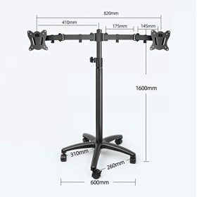 XELDEC Meuble TV/piédestal Rotatif, Support de Sol à Double écran, réglable pour téléviseur 12-27 Pouces