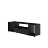 Tousmesmeubles Meuble TV Gamer 1 tiroir 3 niches Noir - LAIRA - L 163 x l 45 x H 48 cm - Neuf