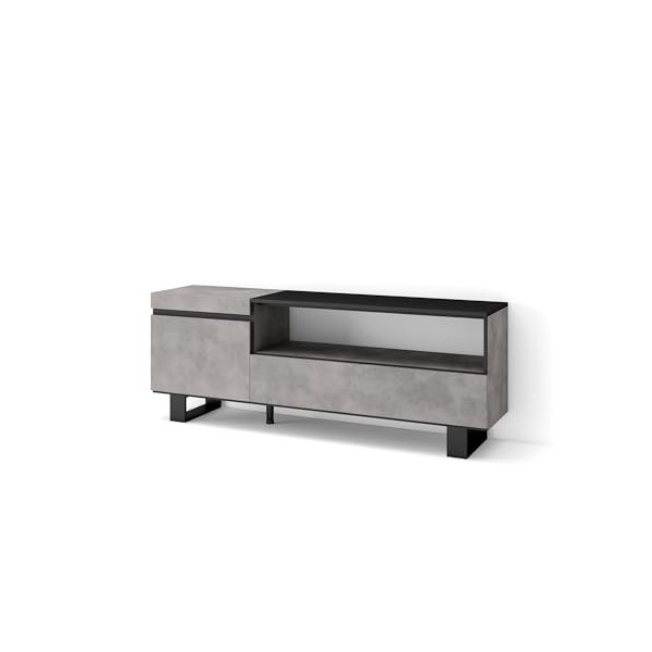 Skraut Home | Meuble TV | Banc Télé | Grand Espace de Rangement | 150x57x35cm | pour Les TV jusquà 65" | Design Industriel |