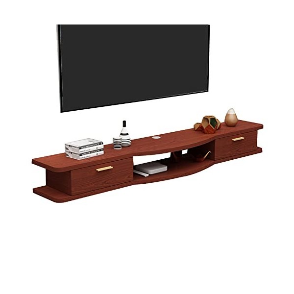 EsEntL Meuble TV Mural Étagère Flottante pour Meuble TV de 39,3/47,2/55,1 Pouces, Console multimédia Murale avec 2 Portes, ét