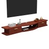 EsEntL Meuble TV Mural Étagère Flottante pour Meuble TV de 39,3/47,2/55,1 Pouces, Console multimédia Murale avec 2 Portes, ét