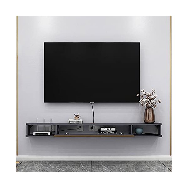 Étagère murale flottante Meuble TV Meuble TV Étagère décodeur Meuble de rangement pour console TV Support de rangement pour b