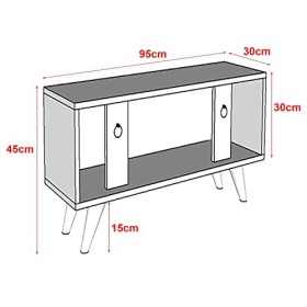 [en.casa] Meuble TV pour Salon Banc TV avec Compartiment de Rangement Support de Télé Panneau de Particules Plastique 45 x 95