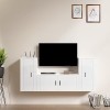 AUVYI Ensemble de 3 meubles TV - Blanc brillant - 100 x 34,5 x 40 cm - Armoires de cuisine - Meuble de rangement suspendu - P