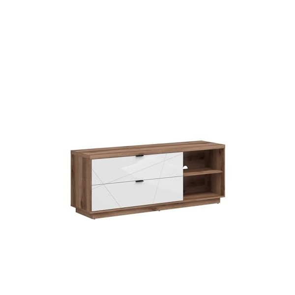 BLACK RED WHITE® Forn - Meuble TV bas - Commode - Glamour - Style moderne - 156 x 43 cm - Pour salon, salle à manger