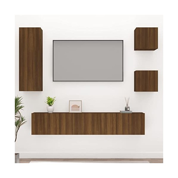 VEEKI Meuble TV, Meuble TV Suspendu, Meuble TV Industriel, Meuble TV Bois, Meuble Chambre, Convient pour Salon ou Chambre, En