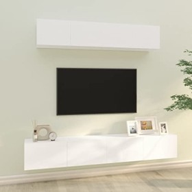 VEEKI Meuble TV, Meuble TV Suspendu, Meuble TV Industriel, Meuble TV Bois, Meuble Chambre, Convient pour Salon ou Chambre, En