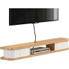 EsEntL Meuble TV Mural 31,4/39,3/47,2/55,1 Pouces Support TV Flottant Mural Blanc, étagère de Rangement pour Console multiméd