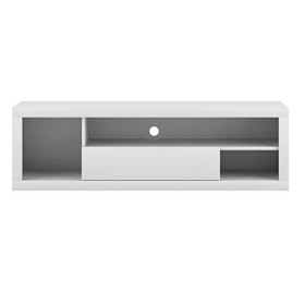 Vivaldi Furniture Meuble TV 1 Porte 3 niches 140 cm Orion Blanc