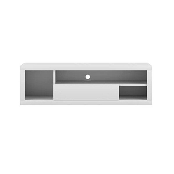 Vivaldi Furniture Meuble TV 1 Porte 3 niches 140 cm Orion Blanc