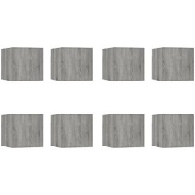 lvssiao Table de Salon Moderne, Meubles pour TV Murale 8 pièces Gris Sonoma 30,5 x 30 x 30 cm Économiser de lespace Meuble T