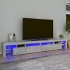 FAMIROSA Meuble TV avec lumières LED Gris béton 260x36,5x40 cm 53KG 