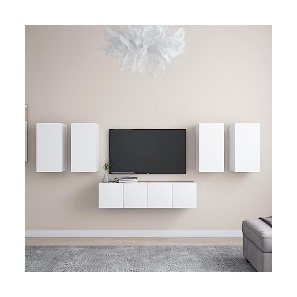 VEEKI Meuble TV, Meuble TV Suspendu, Meuble, Meuble TV avec Rangement,Meuble Industriel, Convient pour Salon ou Chambre, Ense