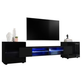 ExtremeFurniture Meuble TV Bridge | Meuble TV avec 2 étagères en Verre | RGB | Moderne | Élégant | Pratique | Solide