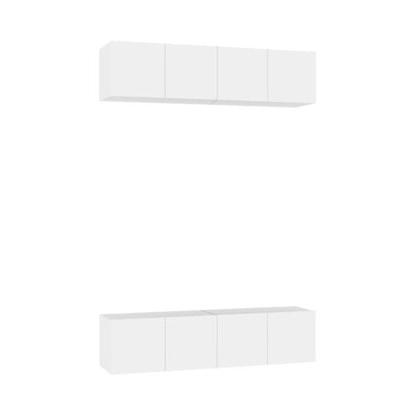 Hotorun Lot de 4 meubles TV pour le salon - Blanc - 60 x 30 x 30 cm - En matériau dérivé du bois - Armoire murale tendance - 