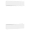 Hotorun Lot de 4 meubles TV pour le salon - Blanc - 60 x 30 x 30 cm - En matériau dérivé du bois - Armoire murale tendance - 