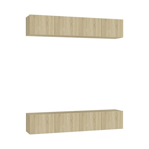 Hotorun Lot de 4 meubles TV pour le salon - Blanc - 60 x 30 x 30 cm - En matériau dérivé du bois - Armoire murale tendance - 