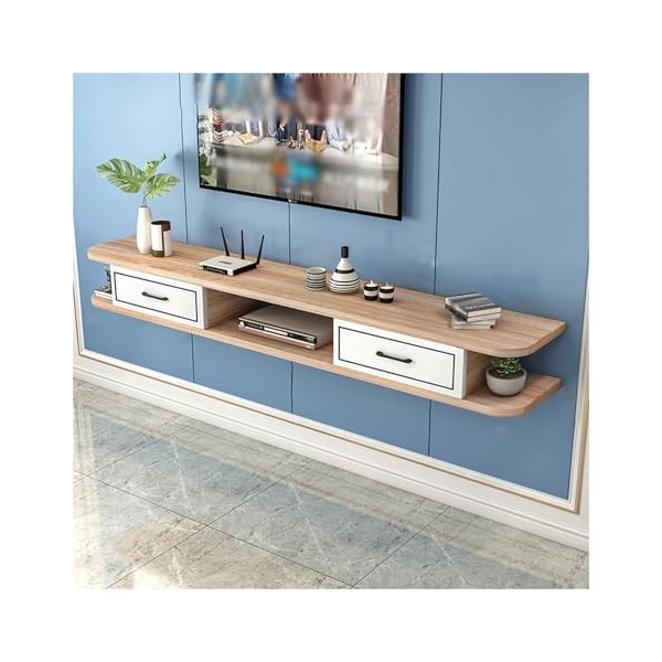 PetterShop Etagère TV Flottante, Console TV Murale, Support pour Meuble TV Mural, Étagère De Rangement pour Centre De Diverti