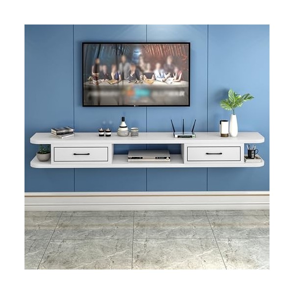 PetterShop Etagère TV Flottante, Console TV Murale, Support pour Meuble TV Mural, Étagère De Rangement pour Centre De Diverti