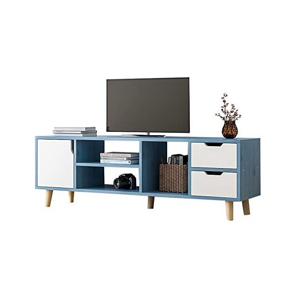 ZY-XSP Meuble TV sur pied, étagère de rangement pour salon chambre à coucher, une porte et deux armoires, avec tiroirs/C / 12