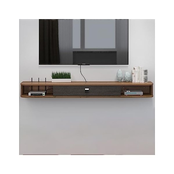 KiLoom Étagère de Meuble TV Flottante, décoration Murale, étagère de routeur WiFi, boîtier décodeur TV, boîte de Gestion de c