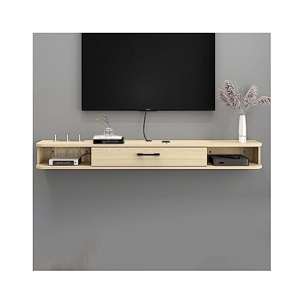 KiLoom Étagère de Meuble TV Flottante, décoration Murale, étagère de routeur WiFi, boîtier décodeur TV, boîte de Gestion de c