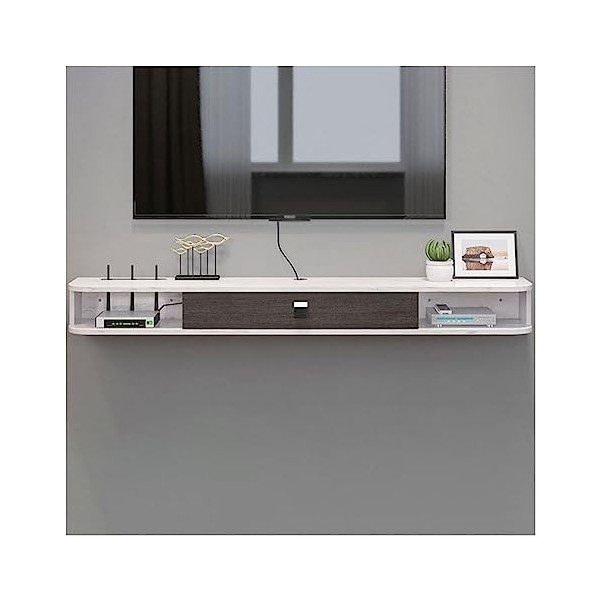KiLoom Étagère de Meuble TV Flottante, décoration Murale, étagère de routeur WiFi, boîtier décodeur TV, boîte de Gestion de c