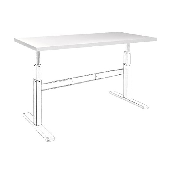 celexon plateau de bureau HPL - 150x75cm - 19,5 mm dépaisseur - blanc - extrêmement résistant aux chocs et aux rayures - bor
