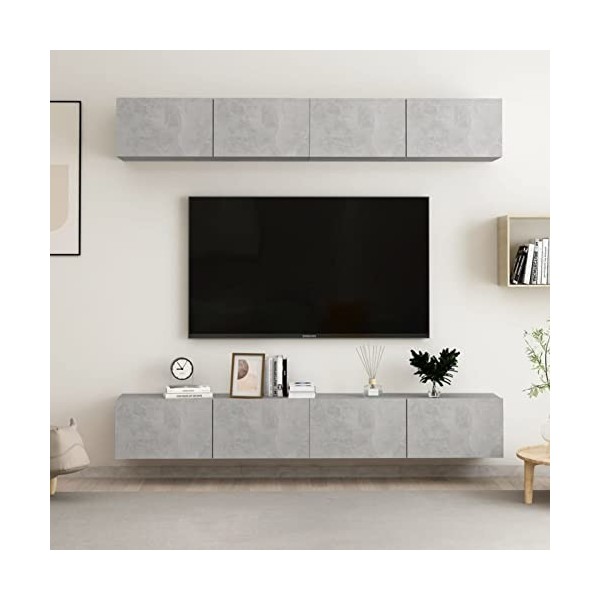 RONGQI Lot de 4 armoires TV pour salon, meuble TV, meuble TV, meuble TV, tableau TV, meuble TV, meuble TV, meuble TV, meuble 