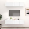 FAMIROSA Meubles TV 4 pcs Blanc Brillant 80x30x30 cm Bois dingénierie 47.2KG 